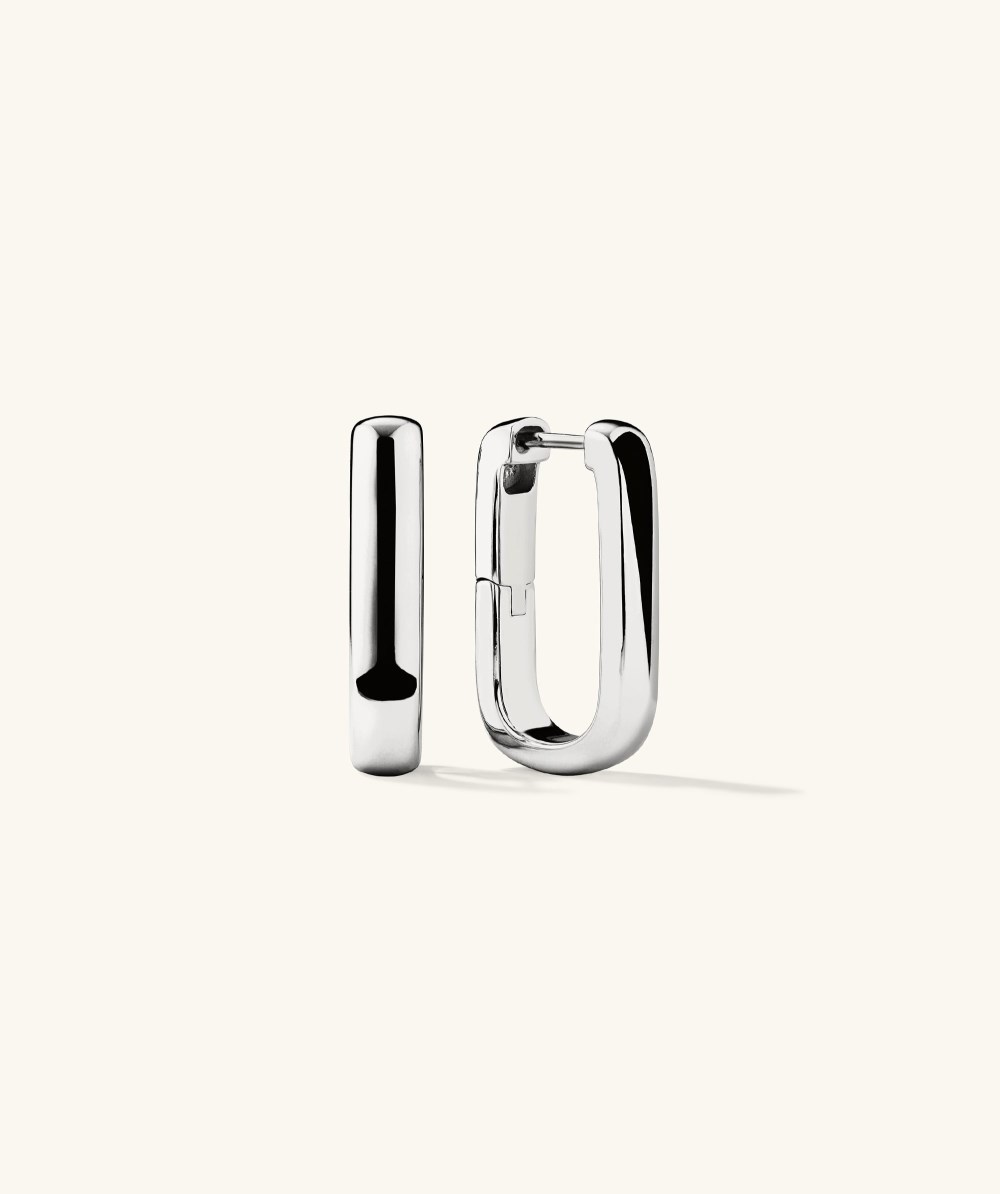 Mejuri Chunky Large U Hoops - Sterling Silver