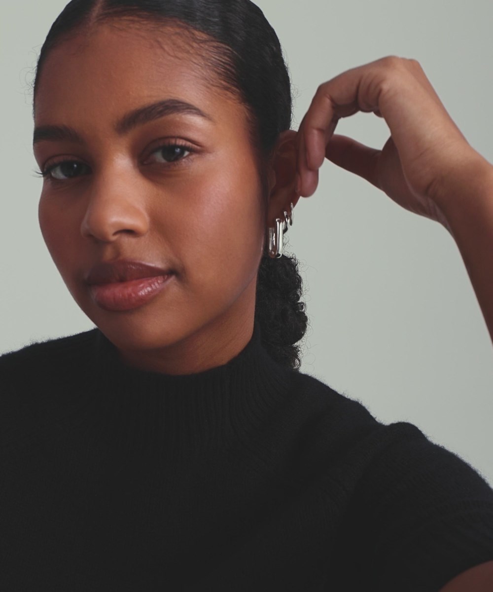 Mejuri Chunky Large U Hoops - Sterling Silver