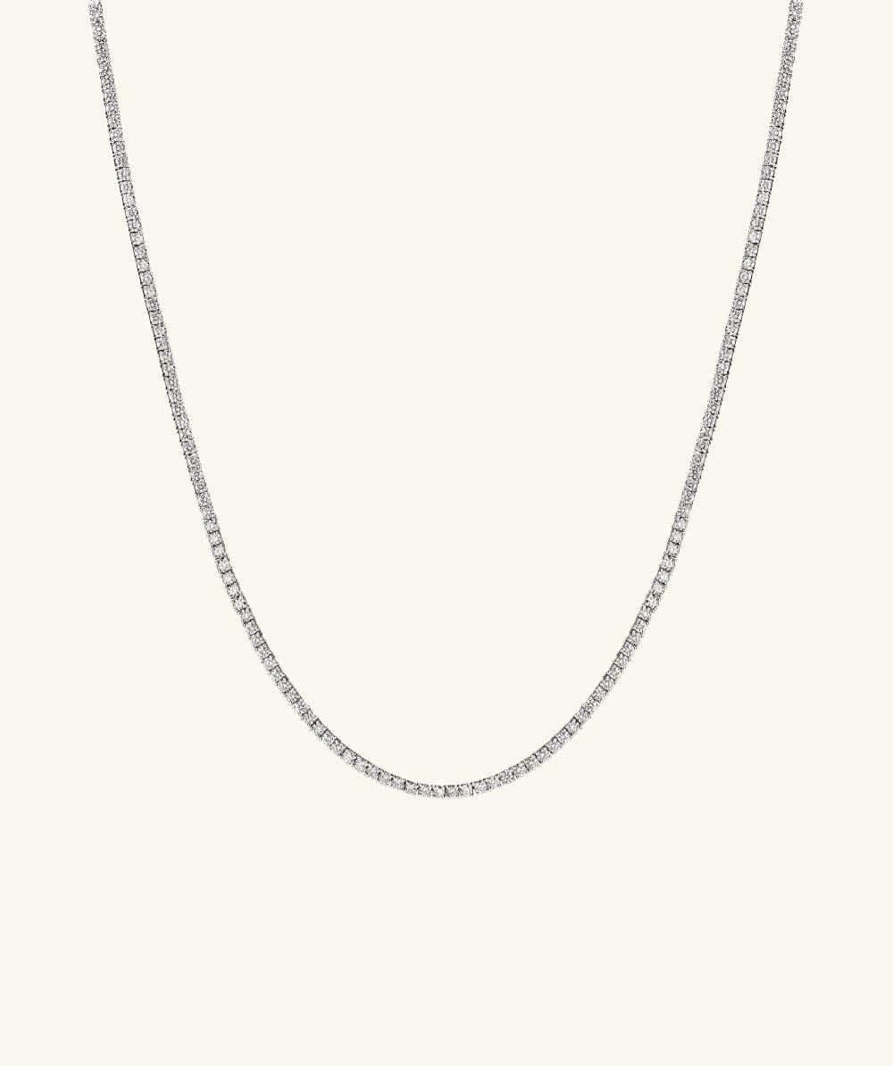 Mejuri Lab Grown Diamond Tennis Necklace 2.5mm - 14k White Gold