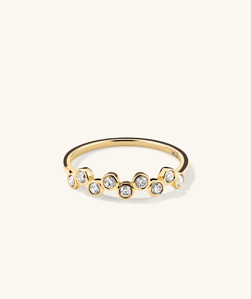 Mejuri Bezel Lab Grown Diamond Zig-Zag Ring - 14k Yellow Gold