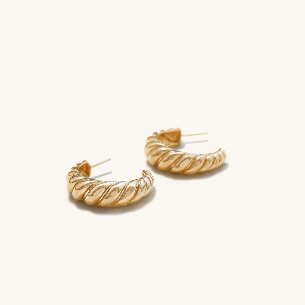 Mejuri Large Croissant Dome Hoops - Gold Vermeil