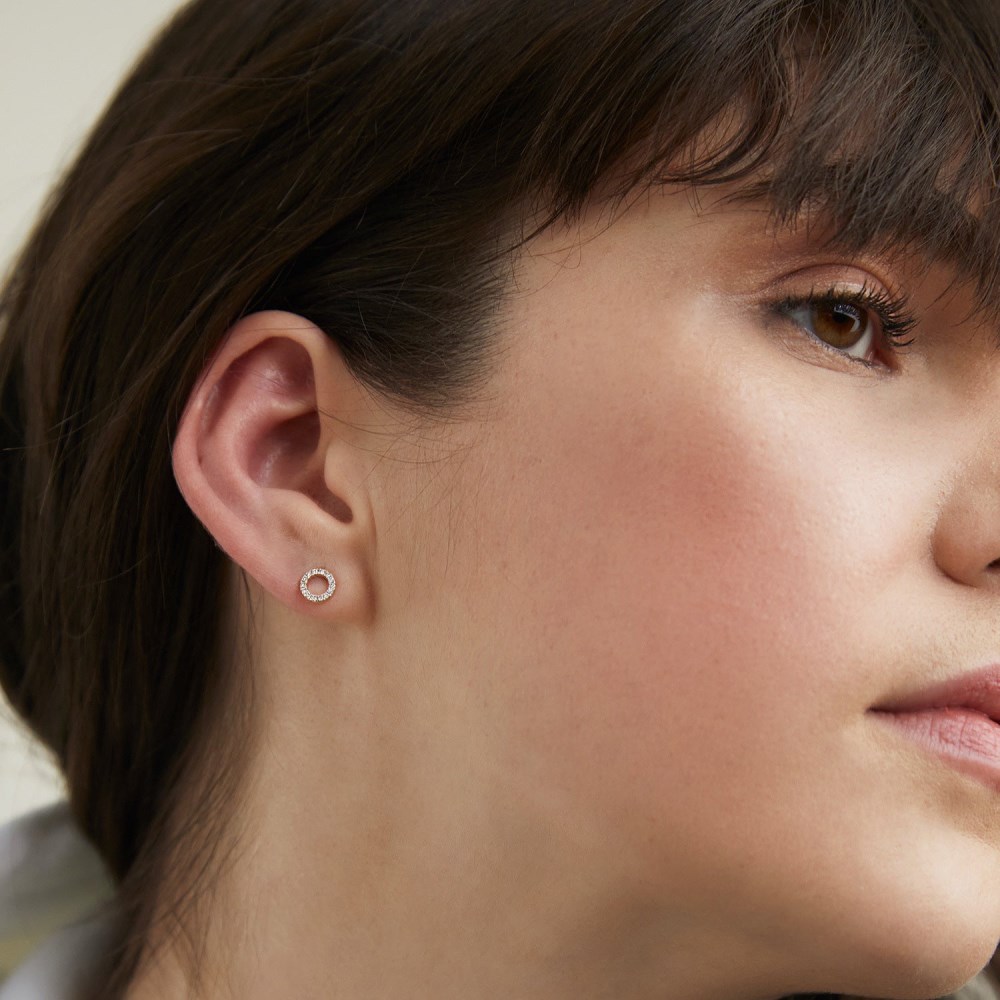 Mejuri Diamond Halo Studs - 14k Yellow Gold