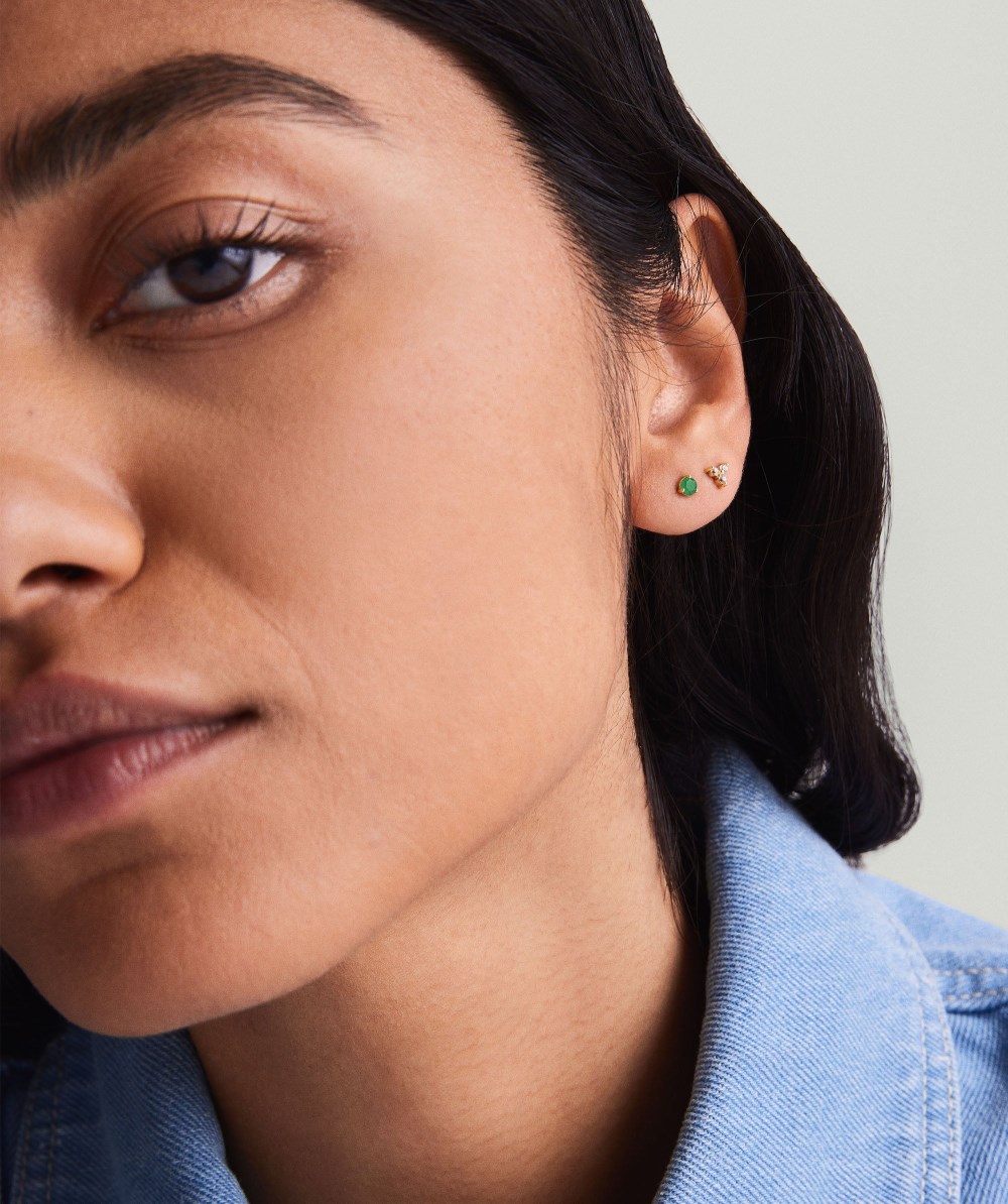 Mejuri Gemstone Mini Studs - 14k Yellow Gold
