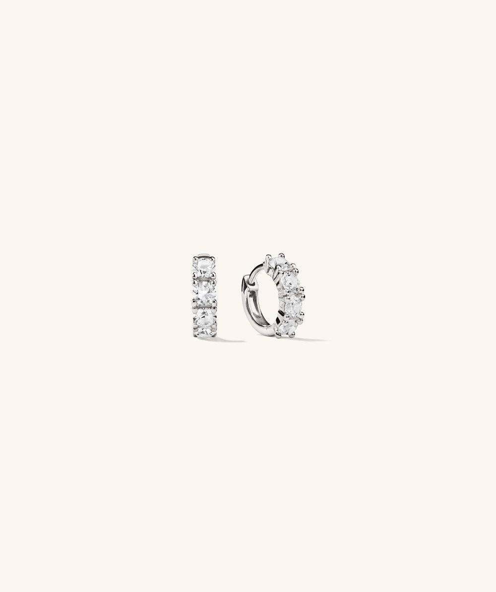 Mejuri Lab Grown Sapphire Huggies - Sterling Silver