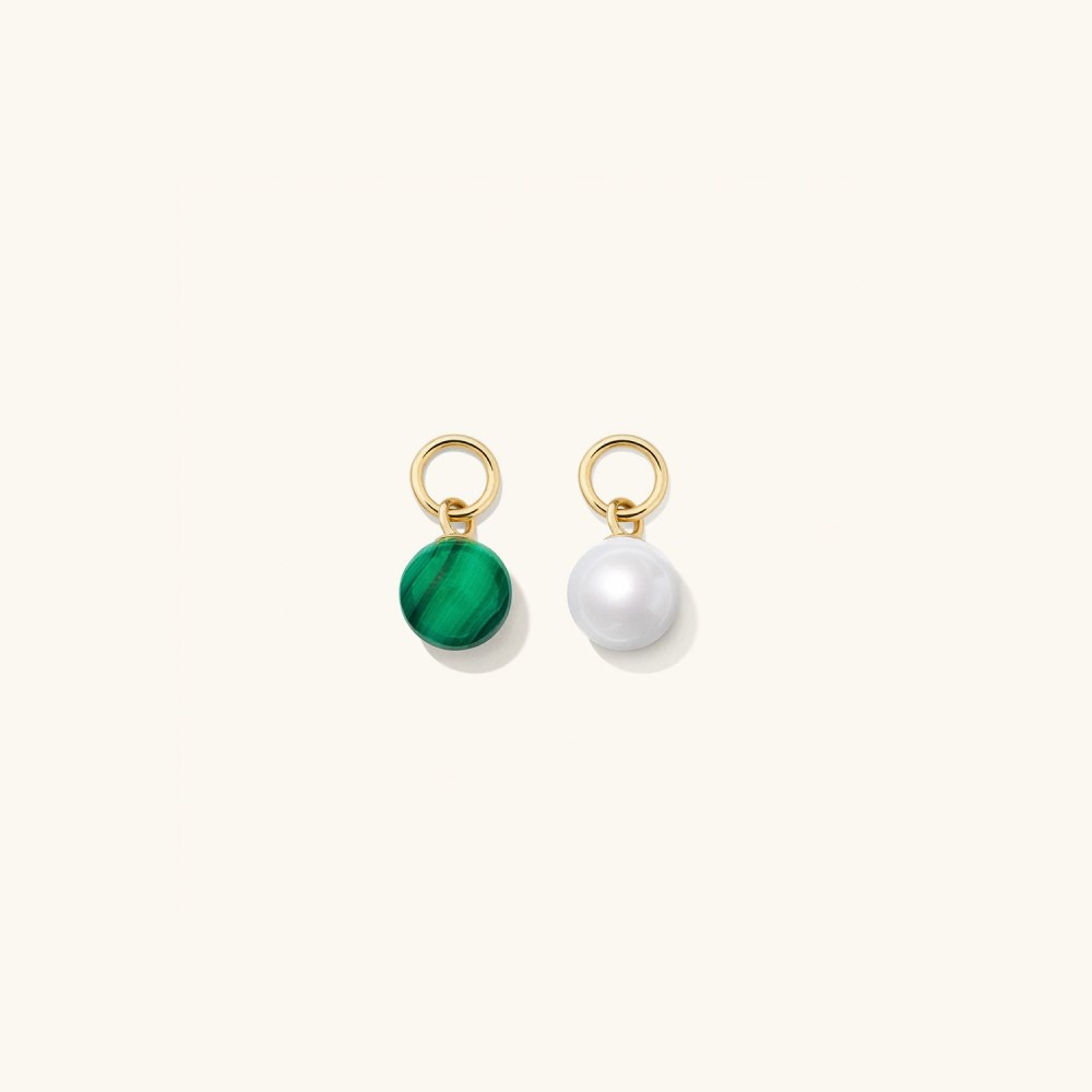 Mejuri Single Pearl Hoop Charm - 14k Yellow Gold