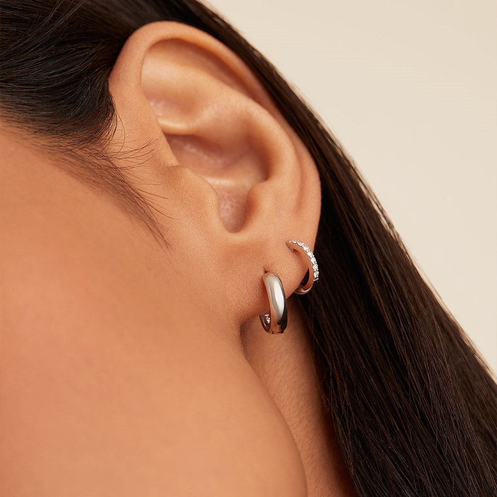 Mejuri Bold Huggie Hoops - 14k White Gold