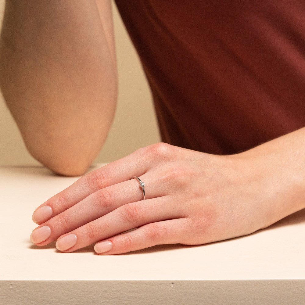Mejuri Solo Diamond Ring - 14k White Gold