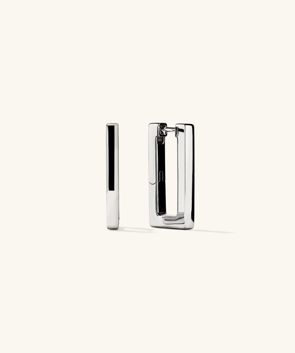 Mejuri Block Large Hoops - Sterling Silver