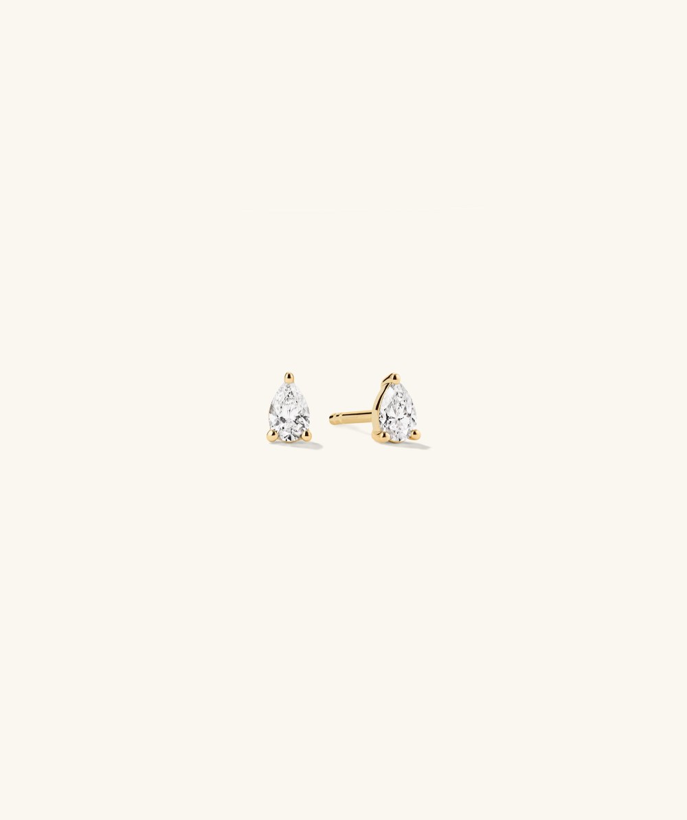 Mejuri Lab Grown Diamond Pear Studs - 14k Yellow Gold