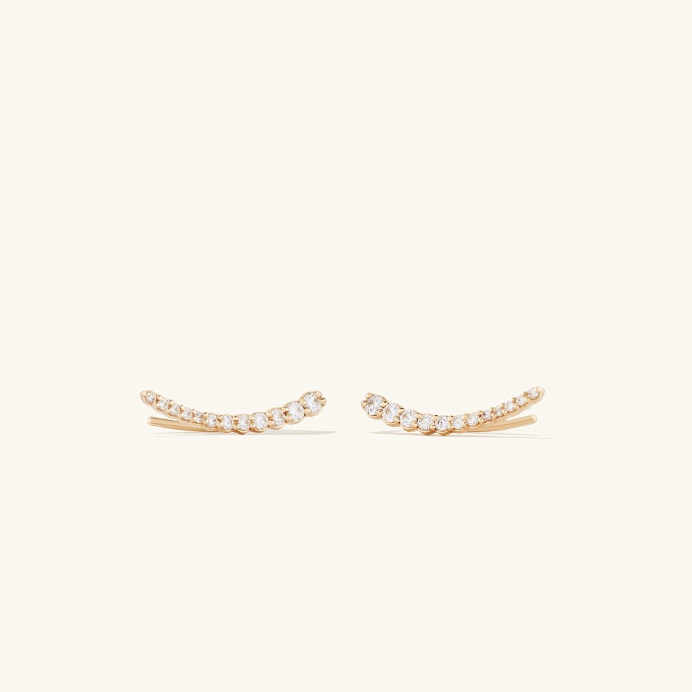 Mejuri Pavé Diamond Climbers - 14k Yellow Gold
