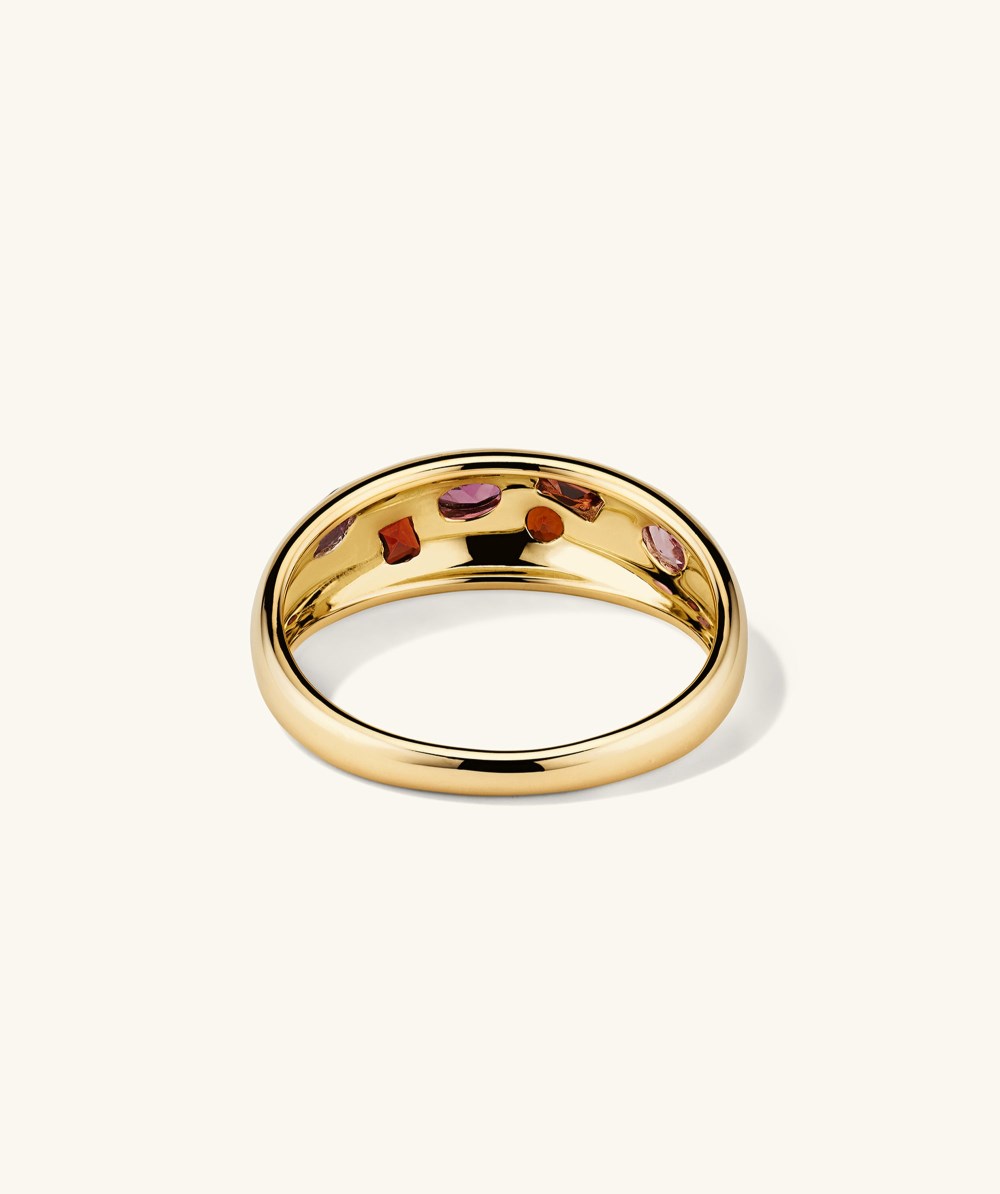 Mejuri Mosaic Gemstone Dôme Ring - 14k Yellow Gold