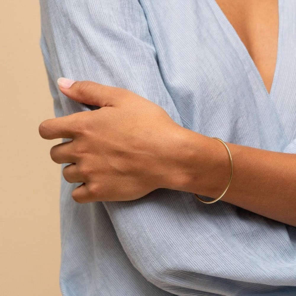 Mejuri Thin Flexi Bangle - 14k Yellow Gold