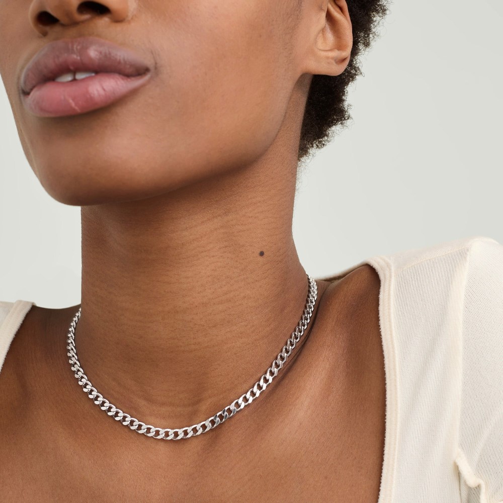 Mejuri 5mm Curb Chain Necklace - Sterling Silver
