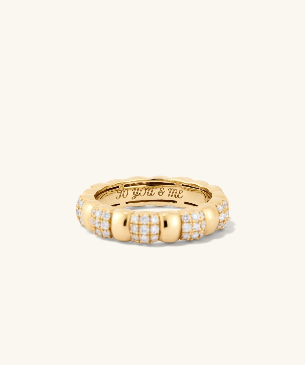 Mejuri Pavé Diamond Soft Charlotte Ring - 14k Yellow Gold