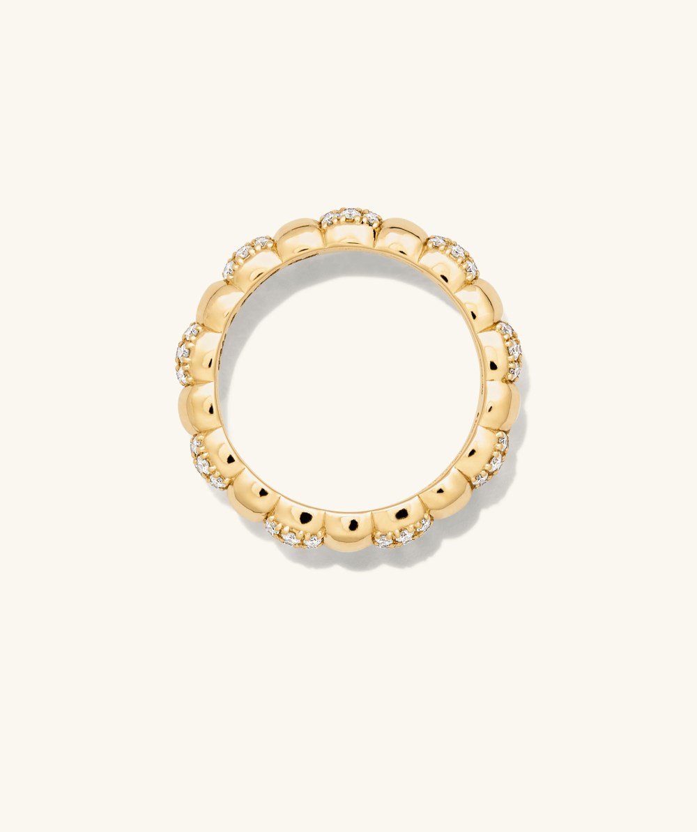 Mejuri Pavé Diamond Soft Charlotte Ring - 14k Yellow Gold