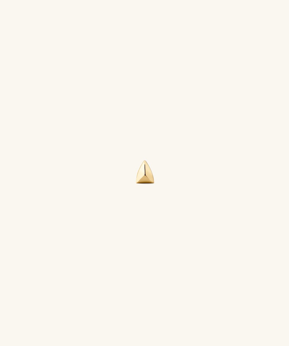 Mejuri Piercing Studio - Puffy Pyramid Flat Back Stud - 14k Yellow Gold