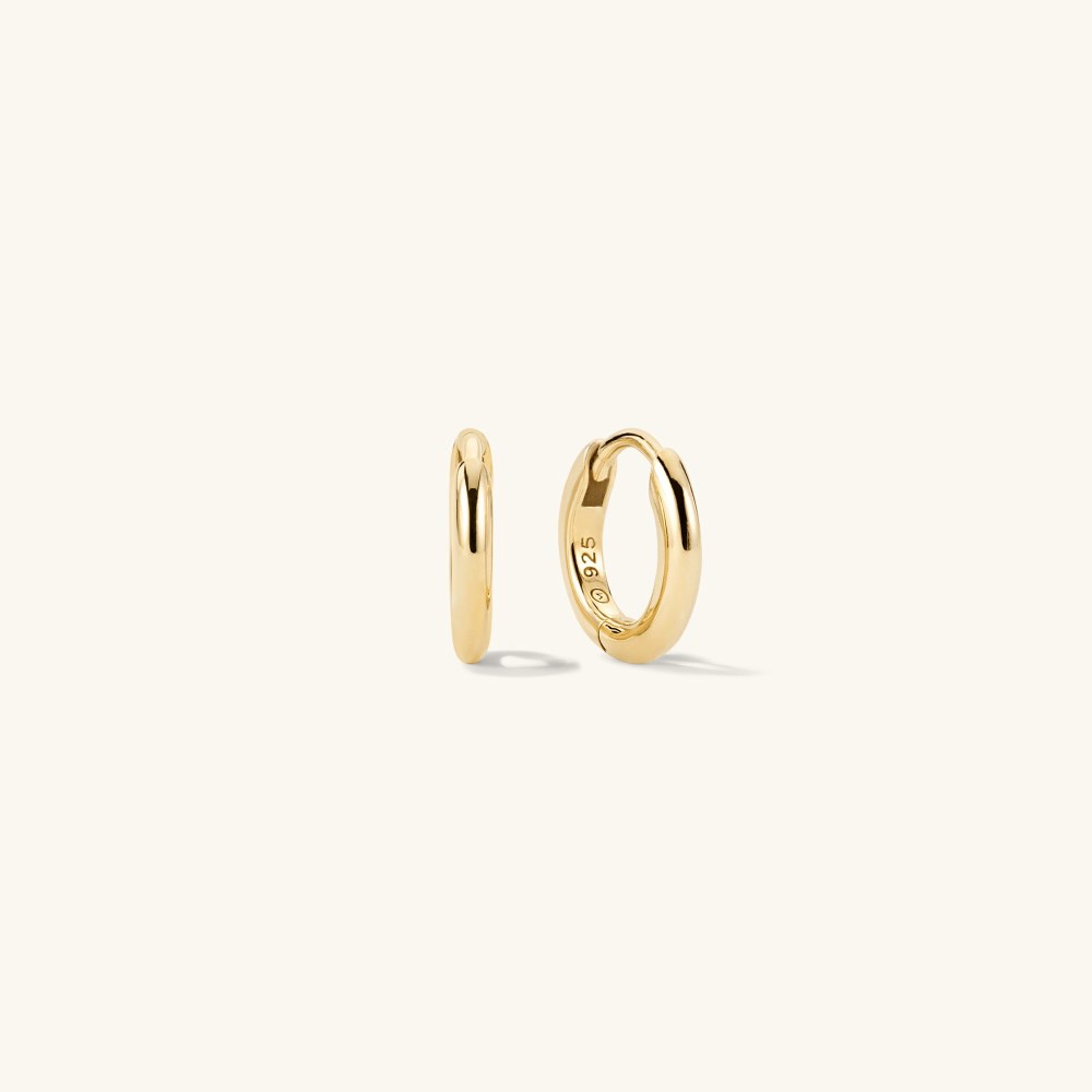Mejuri Tube Huggie Hoops - Gold Vermeil