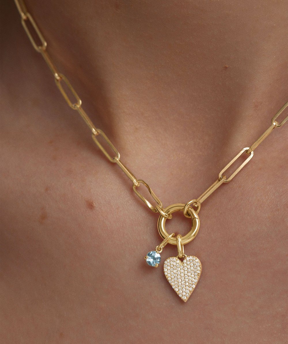 Mejuri Pavé Diamond Heart Pendant - 14k Yellow Gold