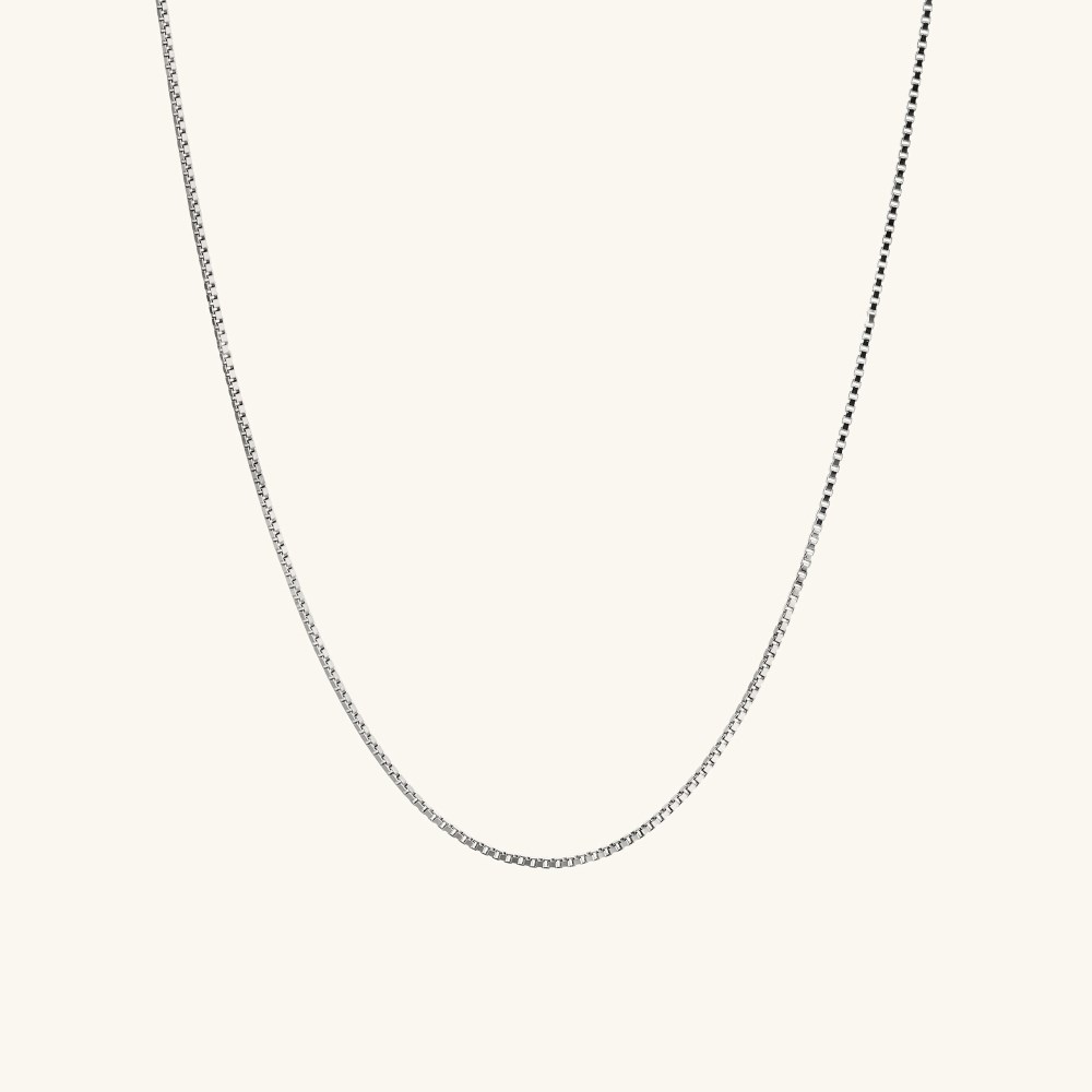 Mejuri Baby Box Chain Necklace - 14k White Gold