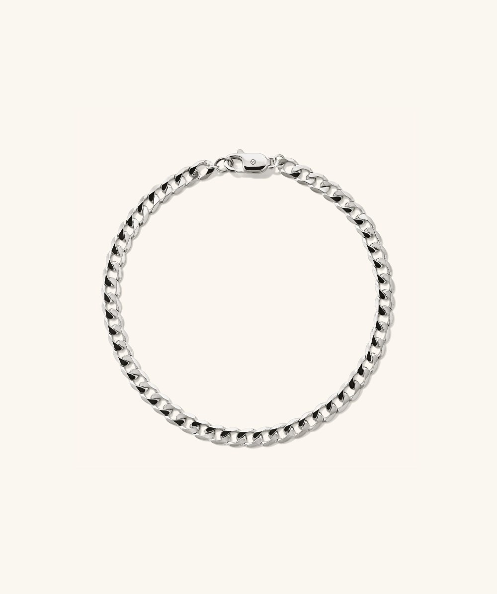 Mejuri Flat Curb Chain Bracelet - Sterling Silver