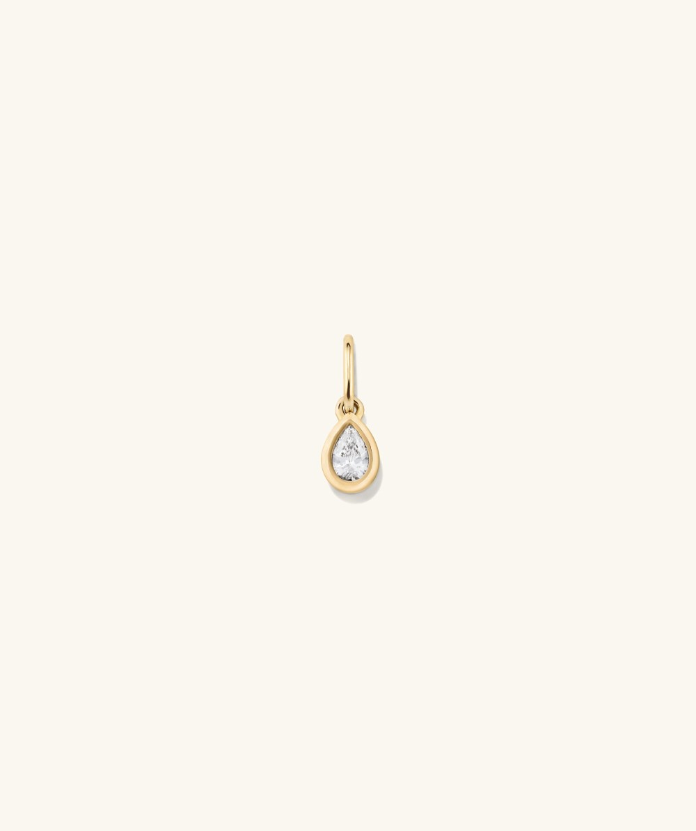 Mejuri Lab Grown Diamond Pear Bezel Pendant - 14k Yellow Gold