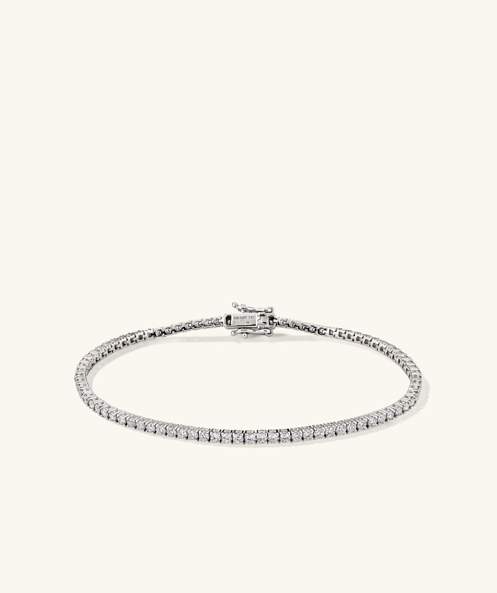Mejuri Lab Grown Diamond Tennis Bracelet 1.8mm - 14k White Gold