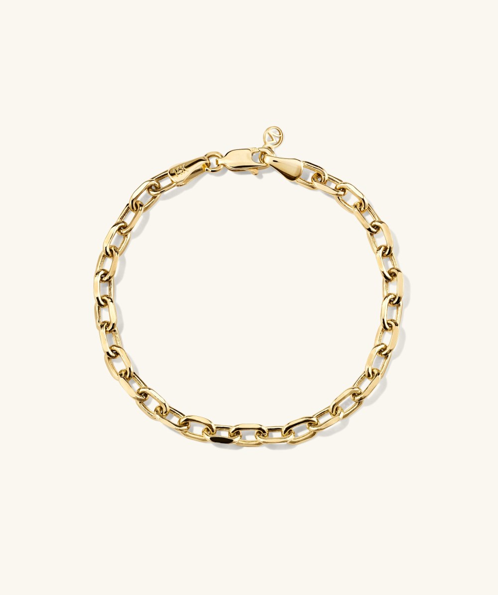 Mejuri Large Square Oval Chain Bracelet - 14k Yellow Gold