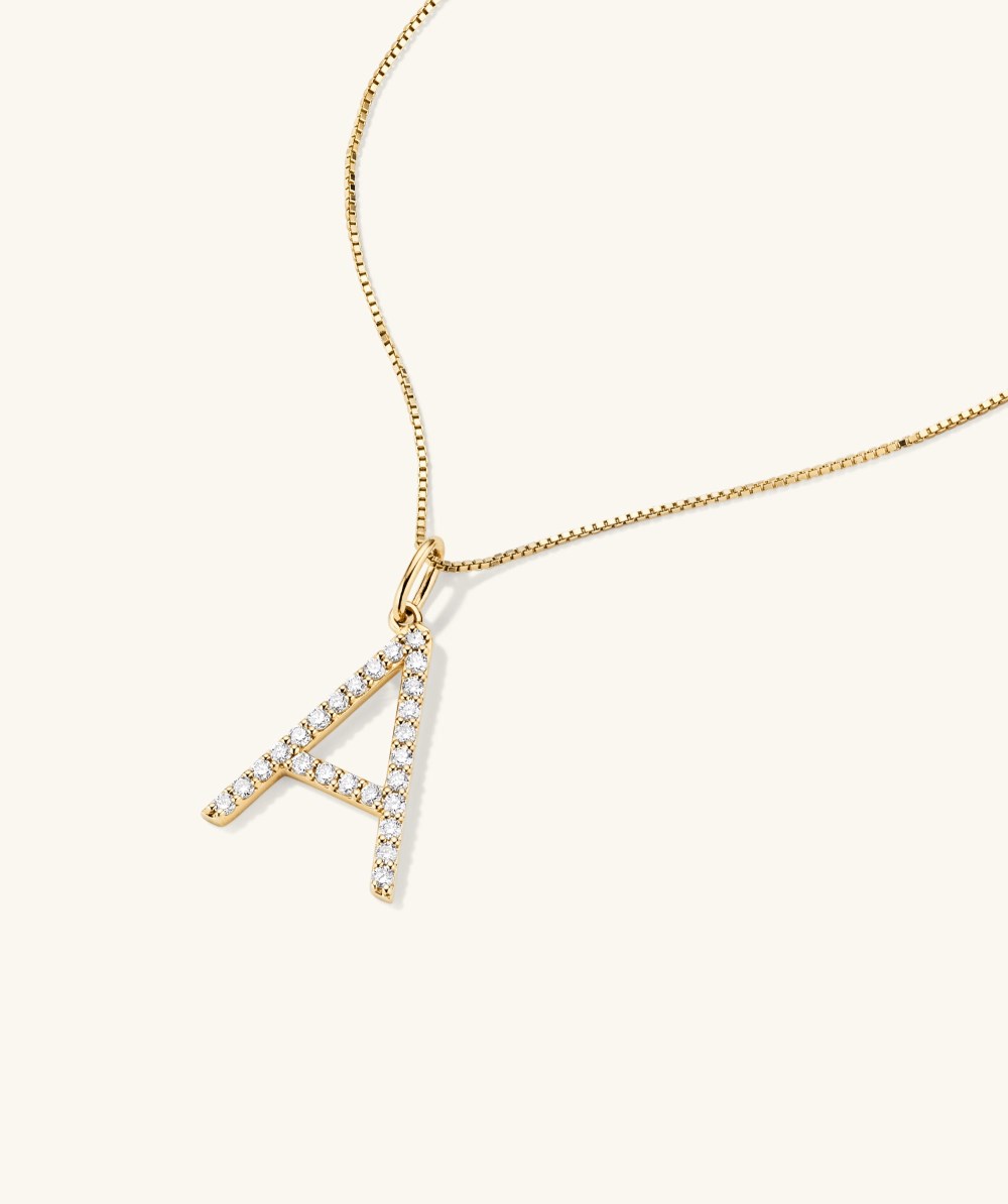 Mejuri Lab Grown Diamond Oversized Letter Charm - 14k Yellow Gold